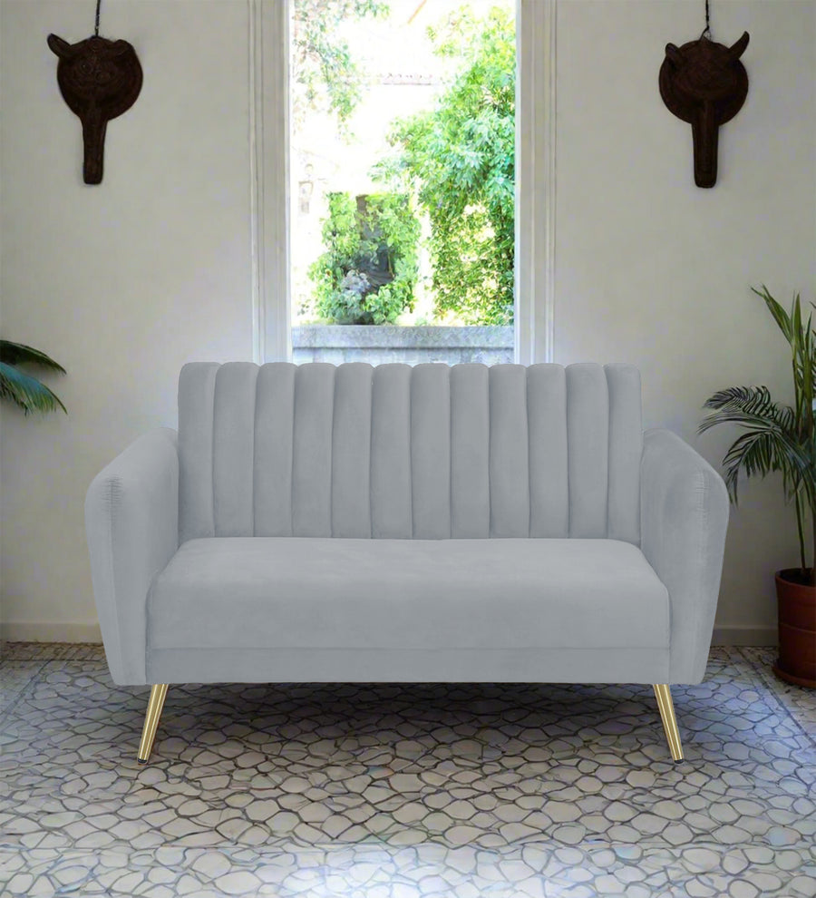 Fidel  2 Seater Velvet Sofa - Concrete Grey by Febonic Living