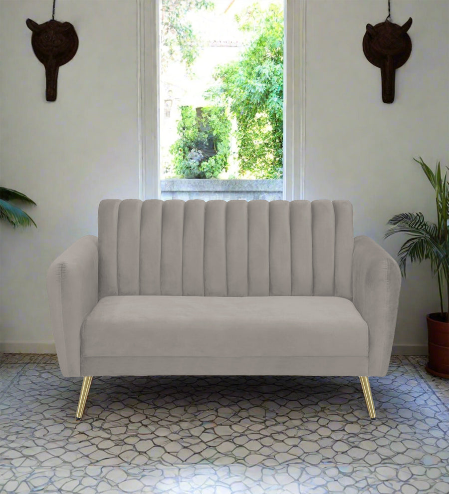 Fidel  2 Seater Velvet Sofa - Echo Grey by Febonic Living