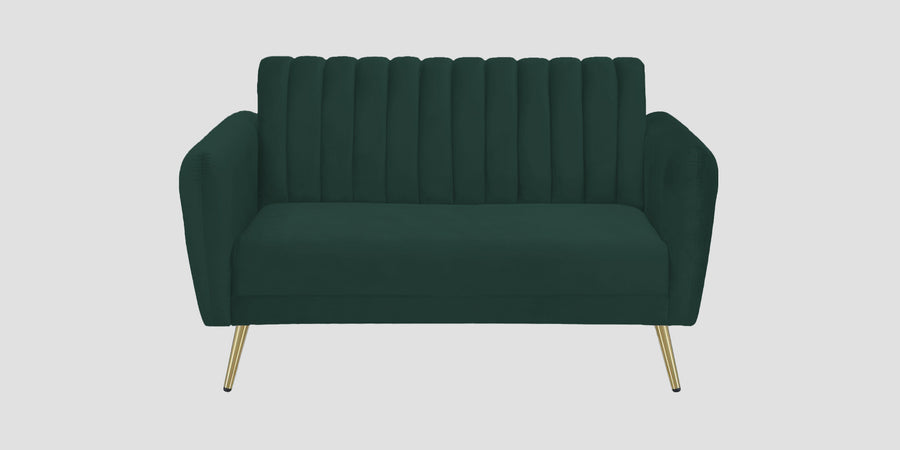Fidel Velvet 2 Seater Sofa In Forest Green Colour - Febonic Living