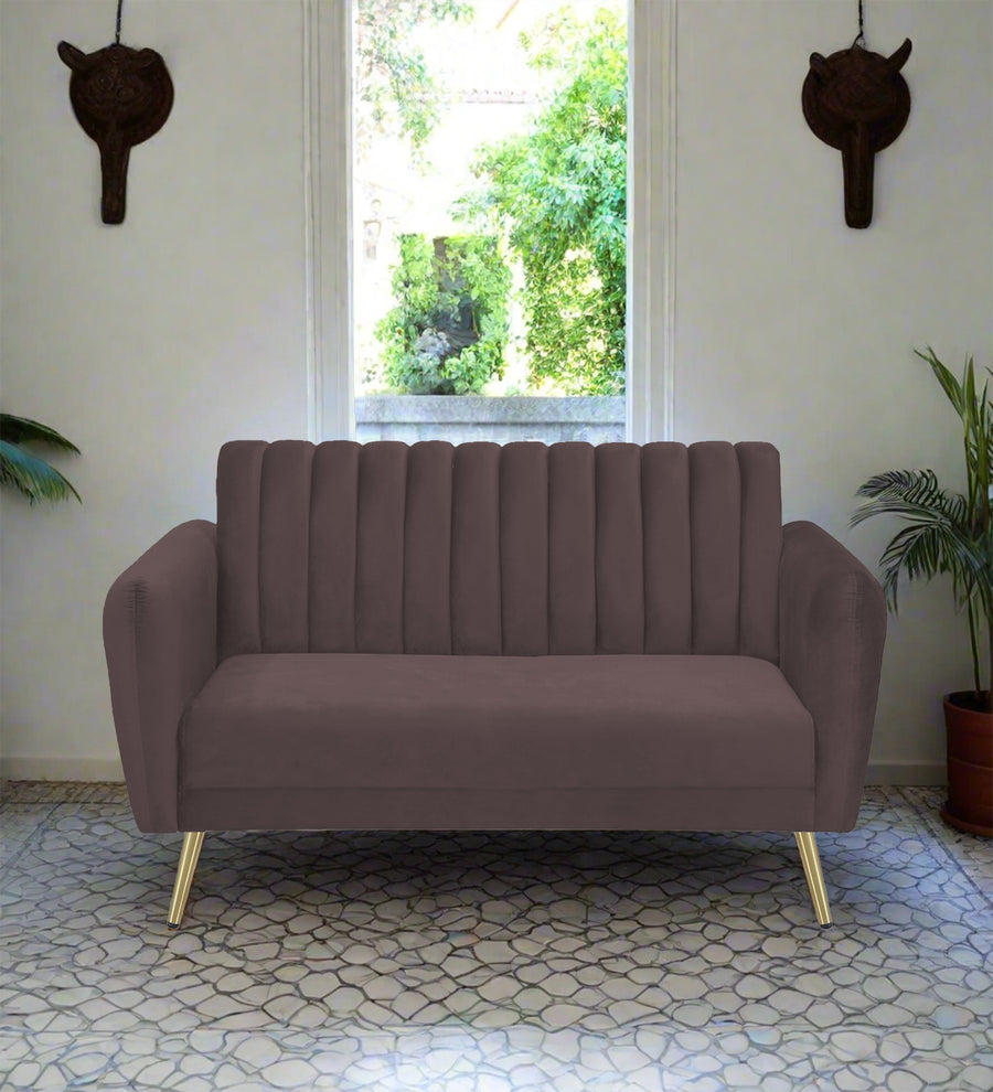 Fidel  2 Seater Velvet Sofa - Mocha Brown by Febonic Living