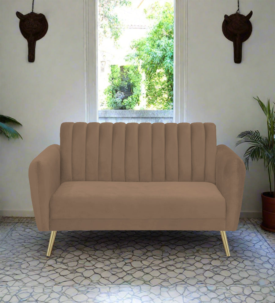 Fidel  2 Seater Velvet Sofa - Mocha Mouse by Febonic Living