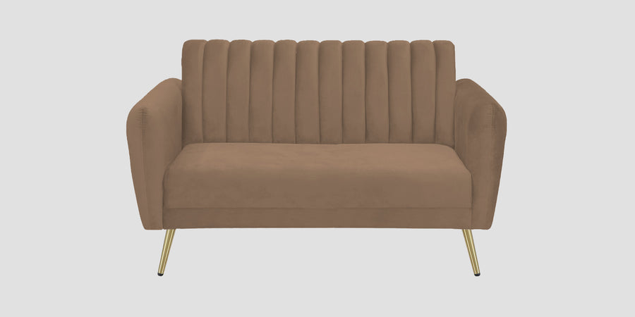 Fidel Velvet 2 Seater Sofa In Mocha Mouse Colour - Febonic Living