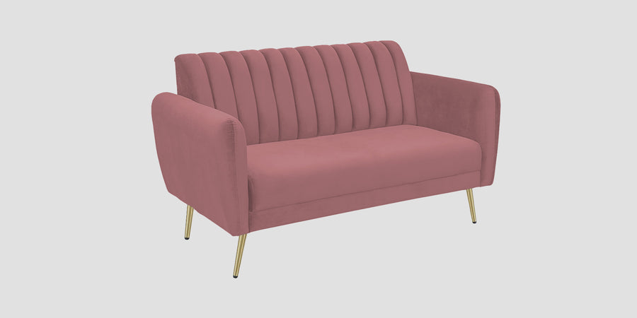 Fidel Velvet 2 Seater Sofa In Rose Pink Colour - Febonic Living
