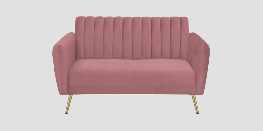 Fidel Velvet 2 Seater Sofa In Rose Pink Colour - Febonic Living
