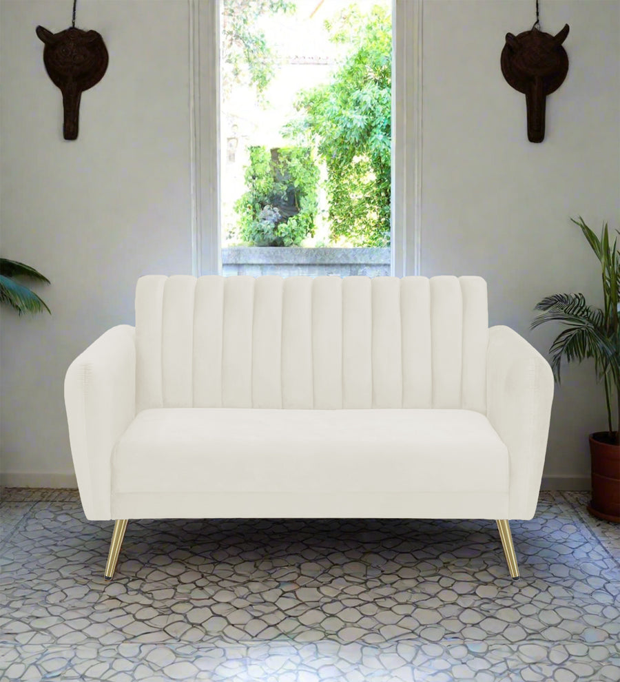 Fidel  2 Seater Velvet Sofa - Warm White by Febonic Living