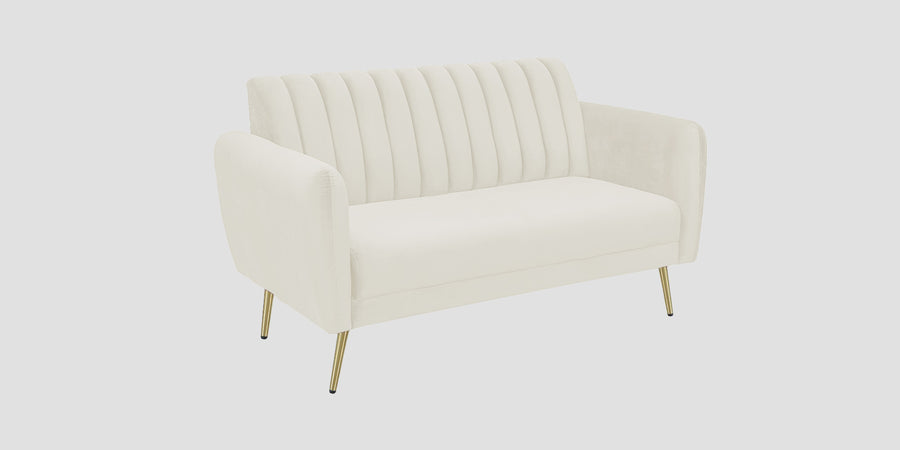 Fidel Velvet 2 Seater Sofa In Warm White Colour - Febonic Living