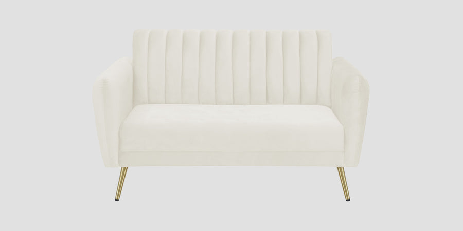 Fidel Velvet 2 Seater Sofa In Warm White Colour - Febonic Living