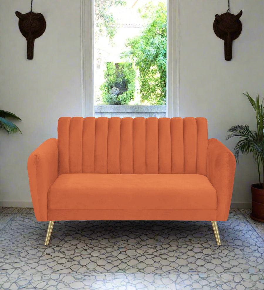 Fidel  2 Seater Velvet Sofa - Yam Orange by Febonic Living