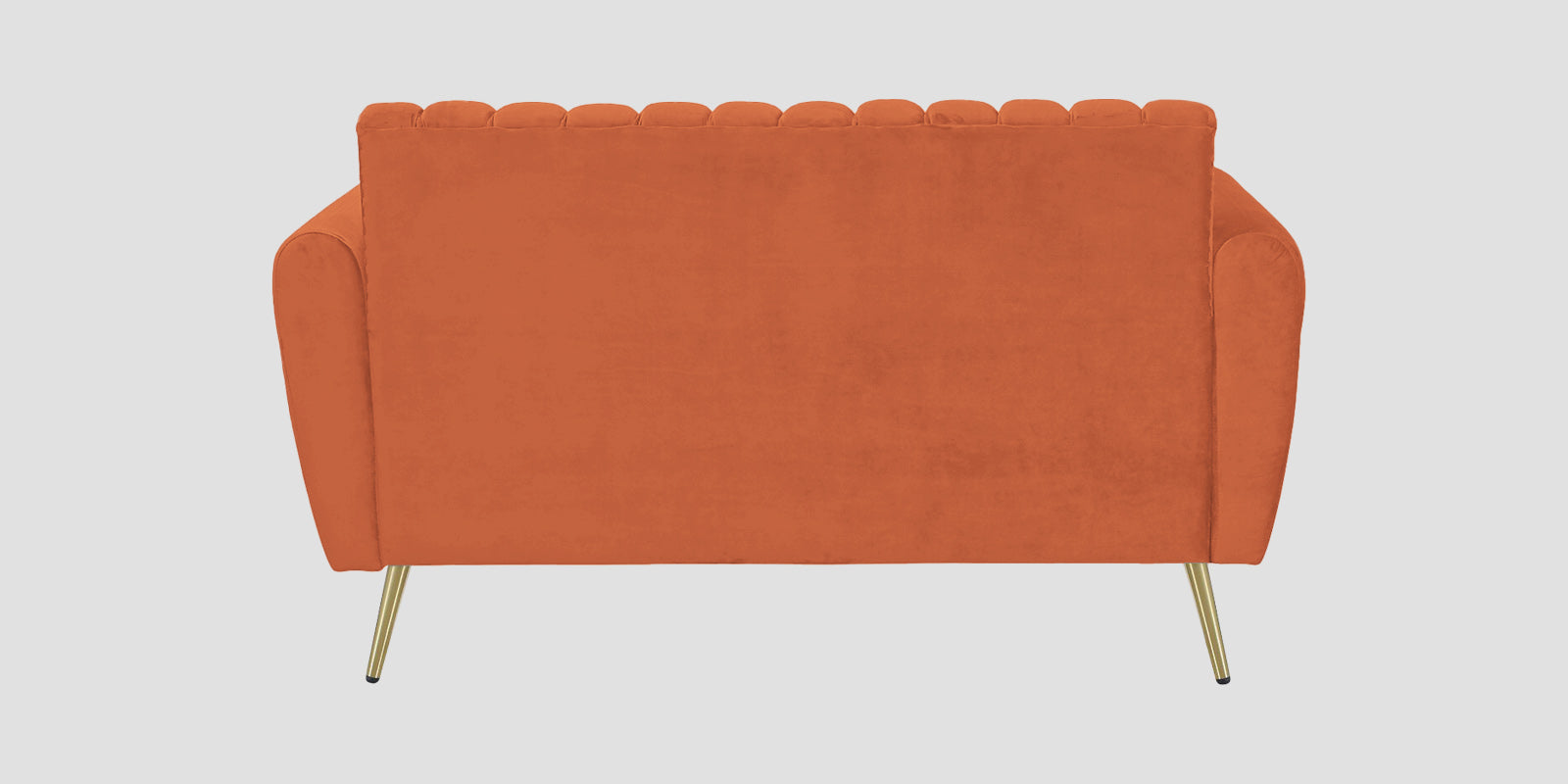 Fidel Velvet 2 Seater Sofa In Yam Orange Colour - Febonic Living