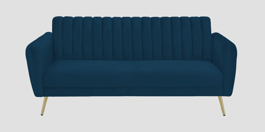 Fidel Velvet 3 Seater Sofa In Azure Blue Colour - Febonic Living