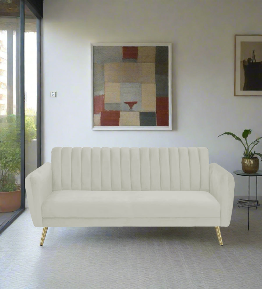 Fidel 3 Seater Velvet Sofa - Bone Grey by Febonic Living