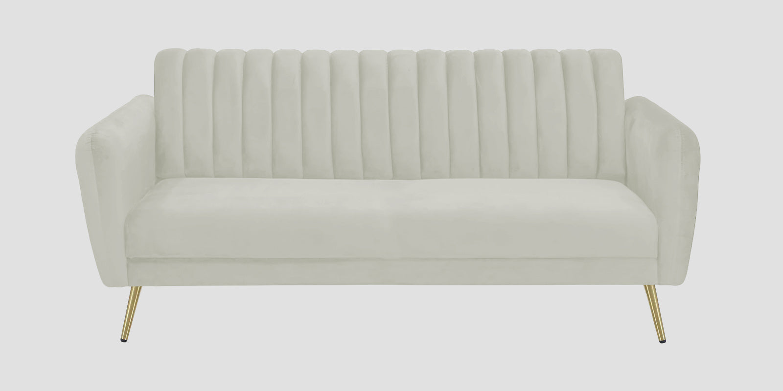 Fidel Velvet 3 Seater Sofa In Bone Grey Colour - Febonic Living