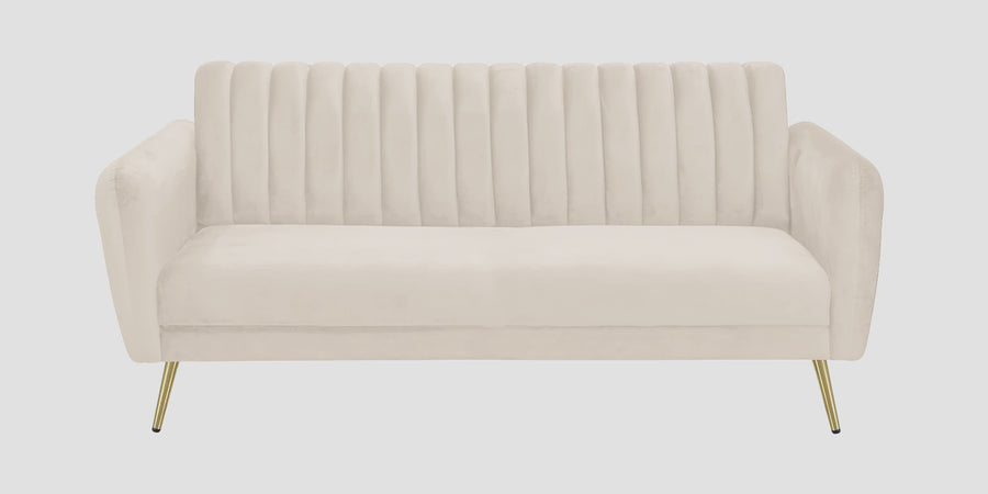 Fidel Velvet 3 Seater Sofa In Camel Beige Colour - Febonic Living