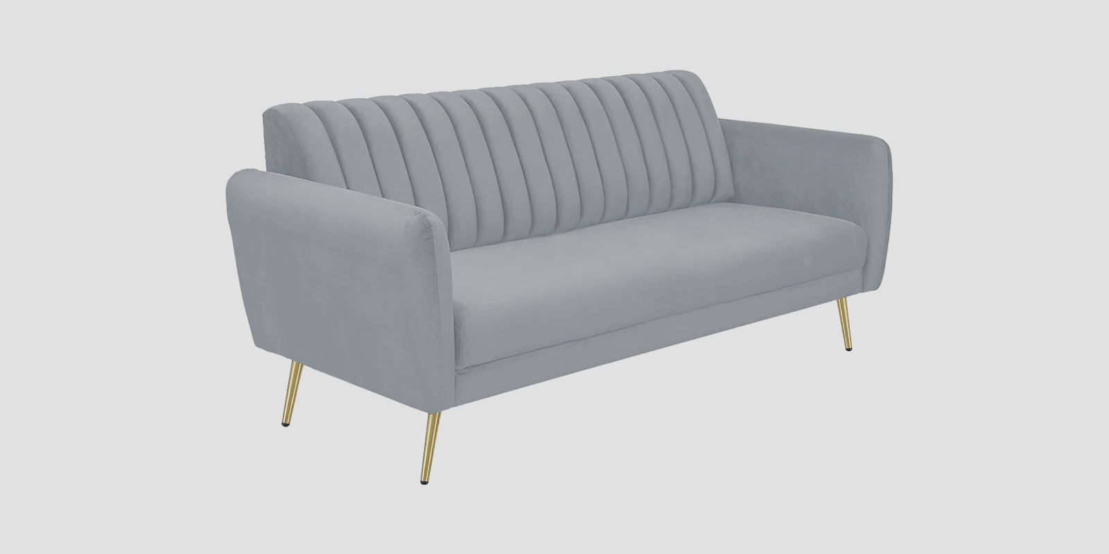 Fidel Velvet 3 Seater Sofa In Concrete Grey Colour - Febonic Living