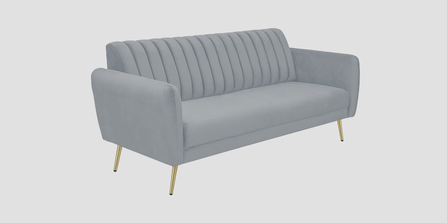 Fidel Velvet 3 Seater Sofa In Concrete Grey Colour - Febonic Living