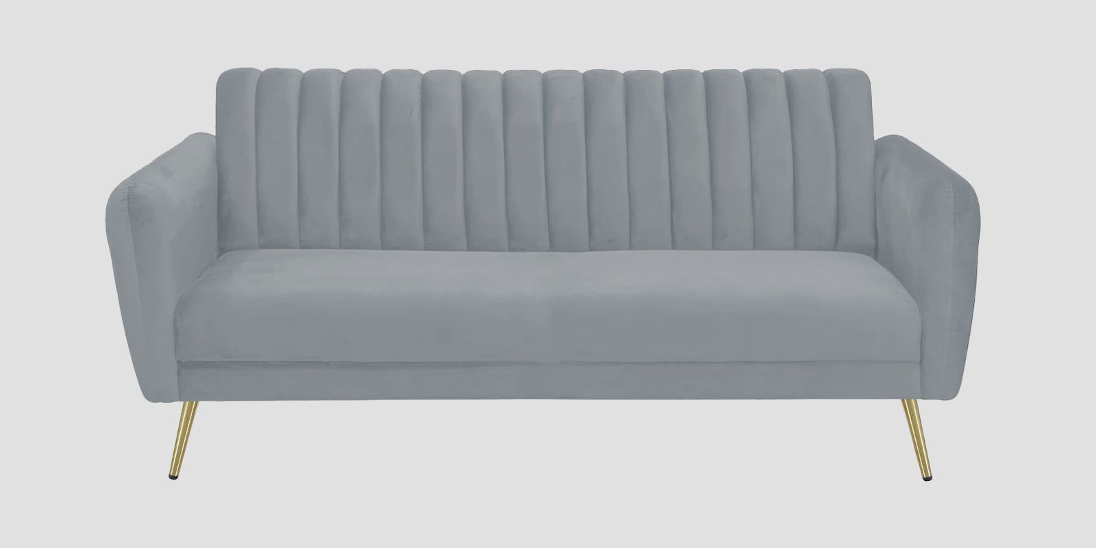 Fidel Velvet 3 Seater Sofa In Concrete Grey Colour - Febonic Living