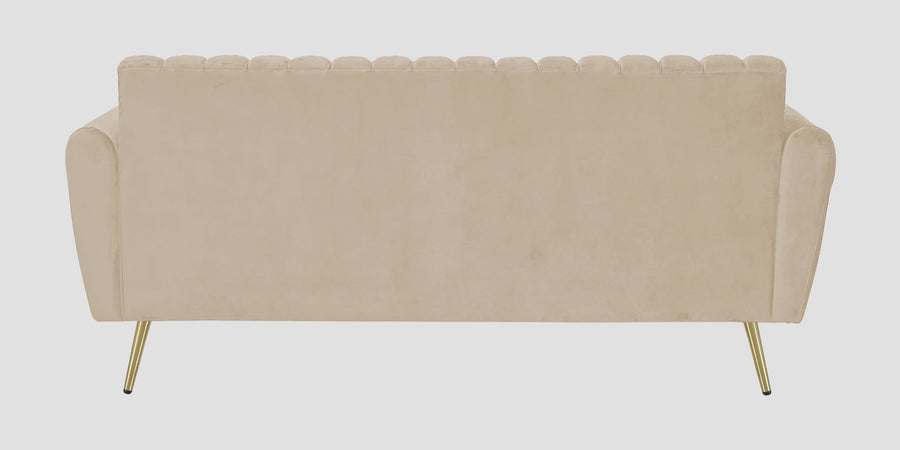 Fidel Velvet 3 Seater Sofa In Cream Beige Colour - Febonic Living