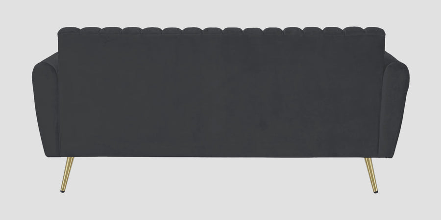 Fidel Velvet 3 Seater Sofa In Davy Grey Colour - Febonic Living