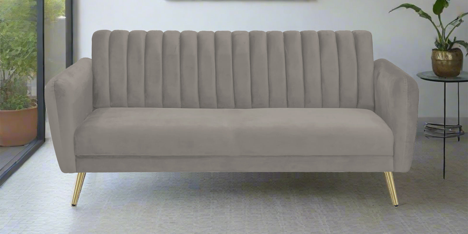 Fidel Velvet 3 Seater Sofa In Echo Grey Colour - Febonic Living