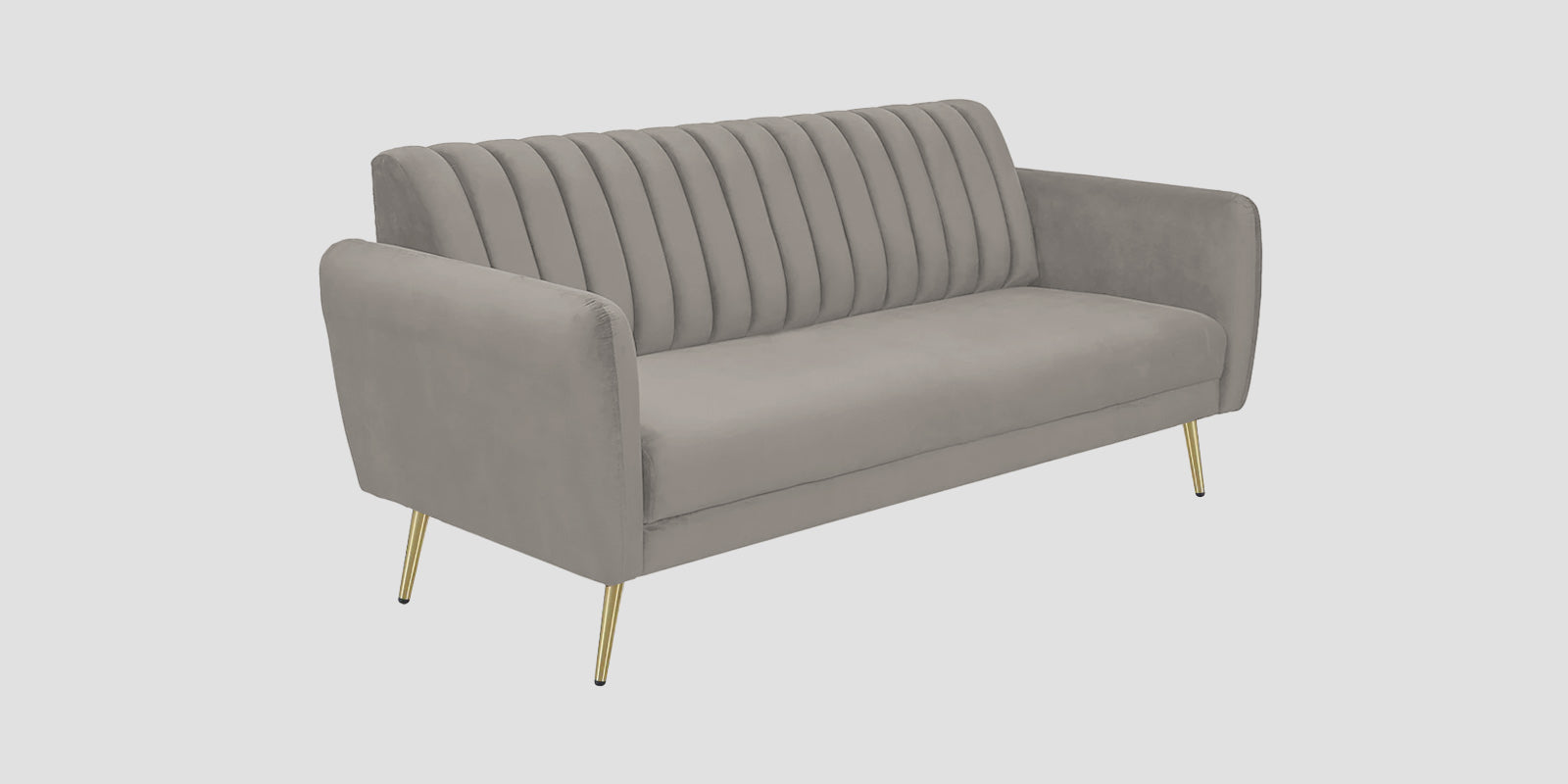 Fidel Velvet 3 Seater Sofa In Echo Grey Colour - Febonic Living