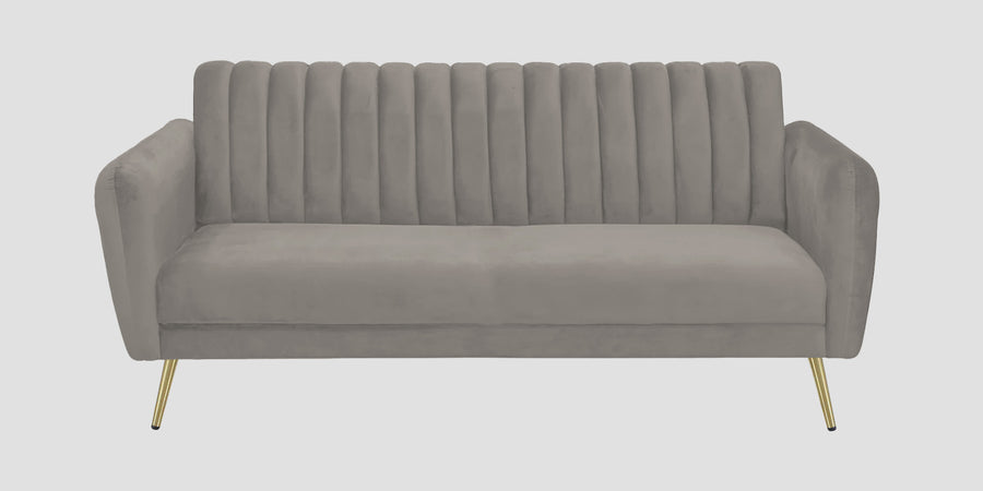 Fidel Velvet 3 Seater Sofa In Echo Grey Colour - Febonic Living