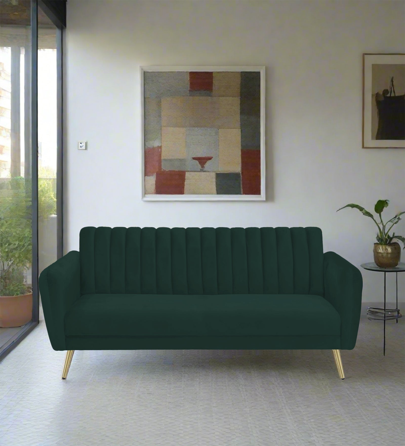 Fidel Velvet 3 Seater Sofa In Forest Green Colour - Febonic Living