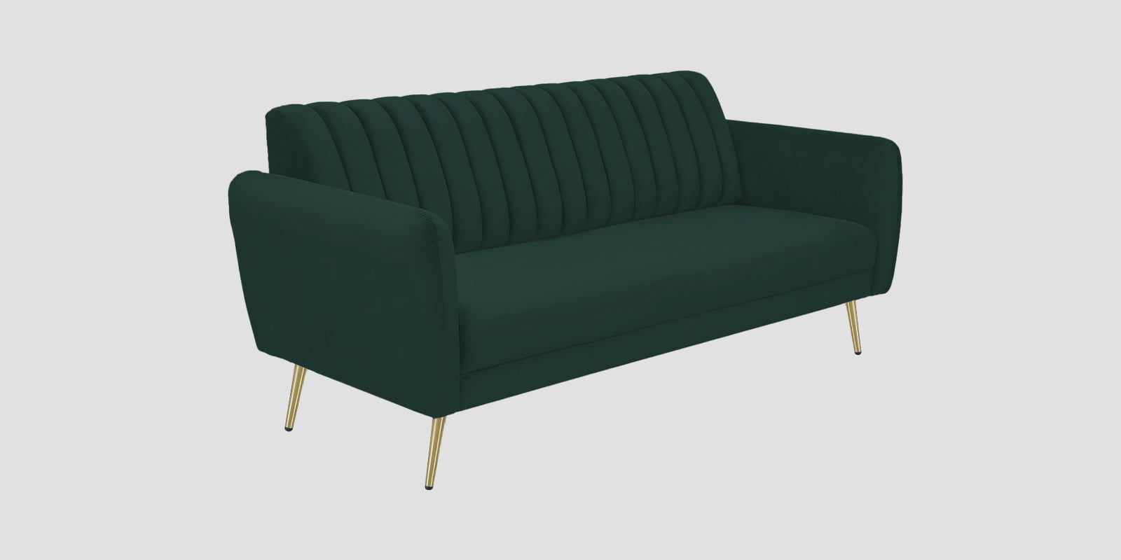 Fidel Velvet 3 Seater Sofa In Forest Green Colour - Febonic Living