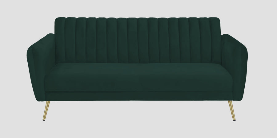 Fidel Velvet 3 Seater Sofa In Forest Green Colour - Febonic Living