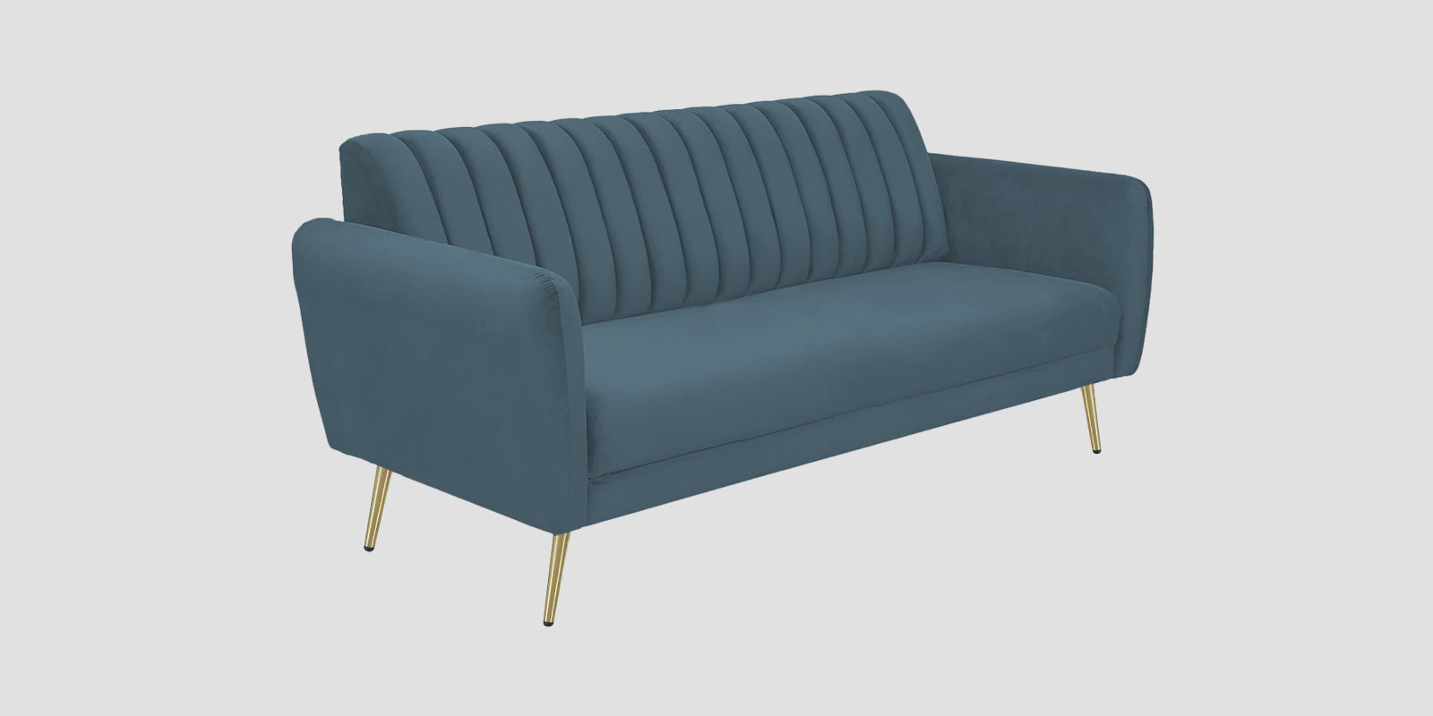 Fidel Velvet 3 Seater Sofa In Oxford Blue Colour - Febonic Living