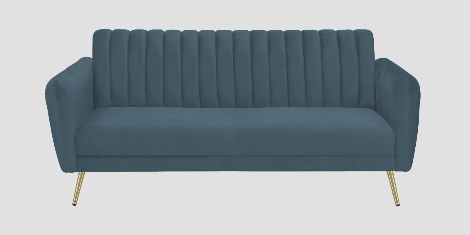 Fidel Velvet 3 Seater Sofa In Oxford Blue Colour - Febonic Living