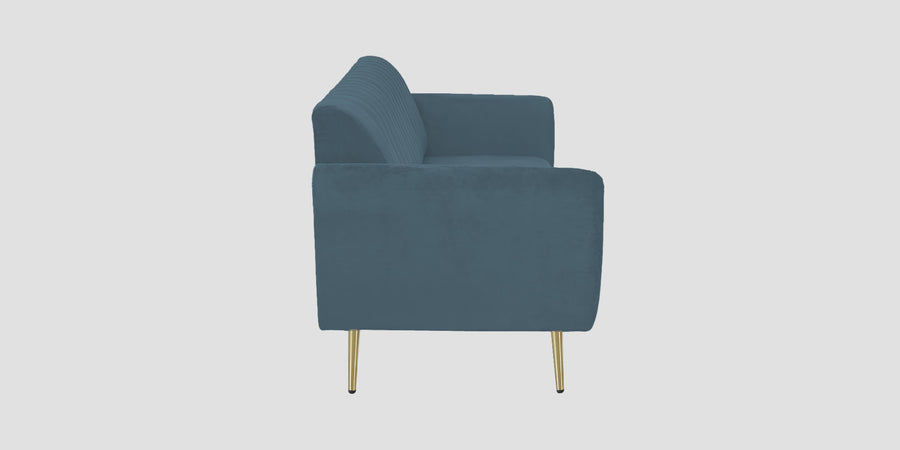 Fidel Velvet 3 Seater Sofa In Oxford Blue Colour - Febonic Living