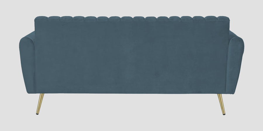 Fidel Velvet 3 Seater Sofa In Oxford Blue Colour - Febonic Living