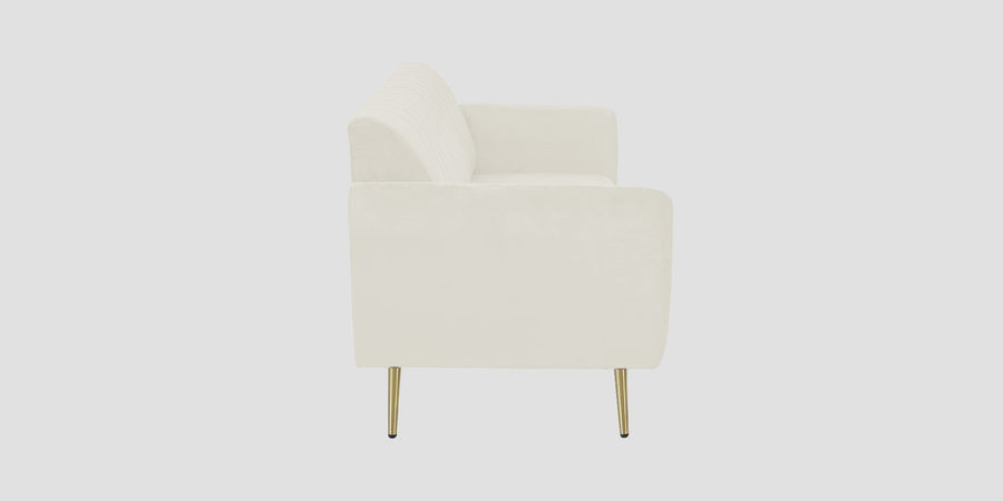 Fidel Velvet 3 Seater Sofa In Warm White Colour - Febonic Living