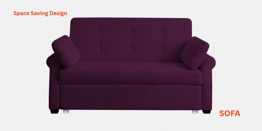 Fornia Fabric 3 Seater Pull Out Sofa Cum Bed In Bold Yellow Colour - Febonic Living