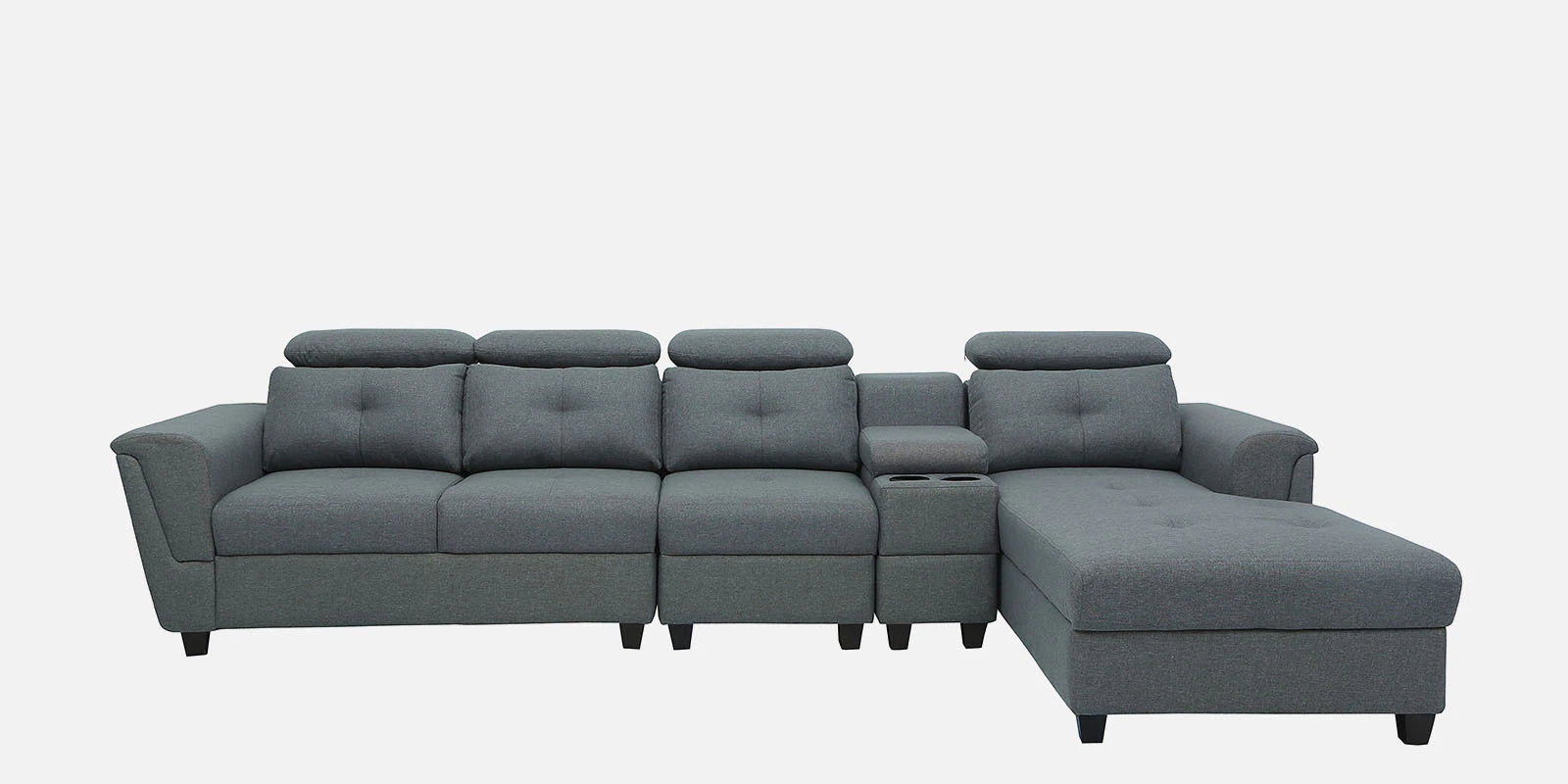 Fedric Fabric Corner Sofa In Stone Grey Colour