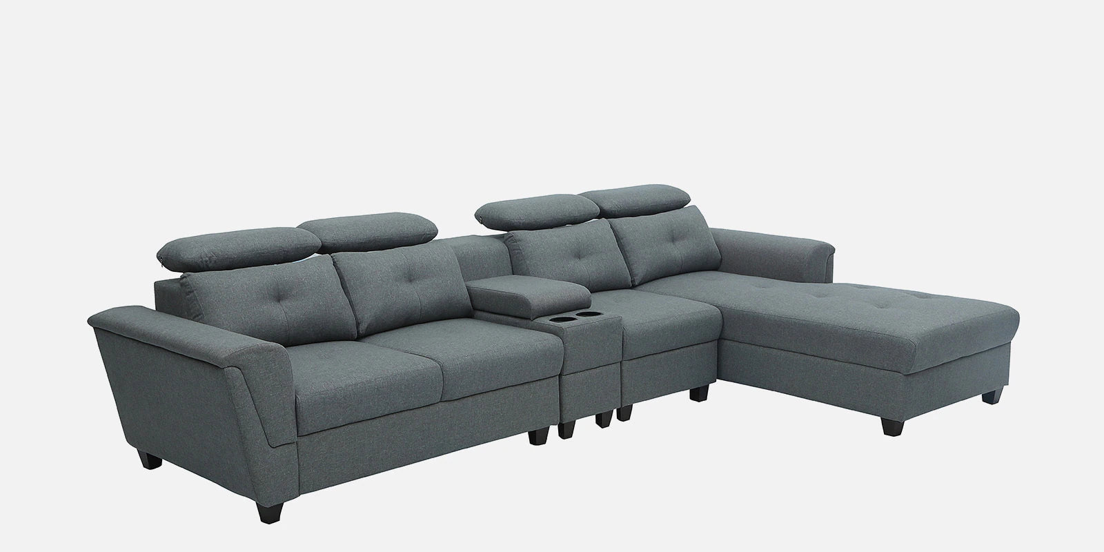 Fedric Fabric Corner Sofa In Stone Grey Colour