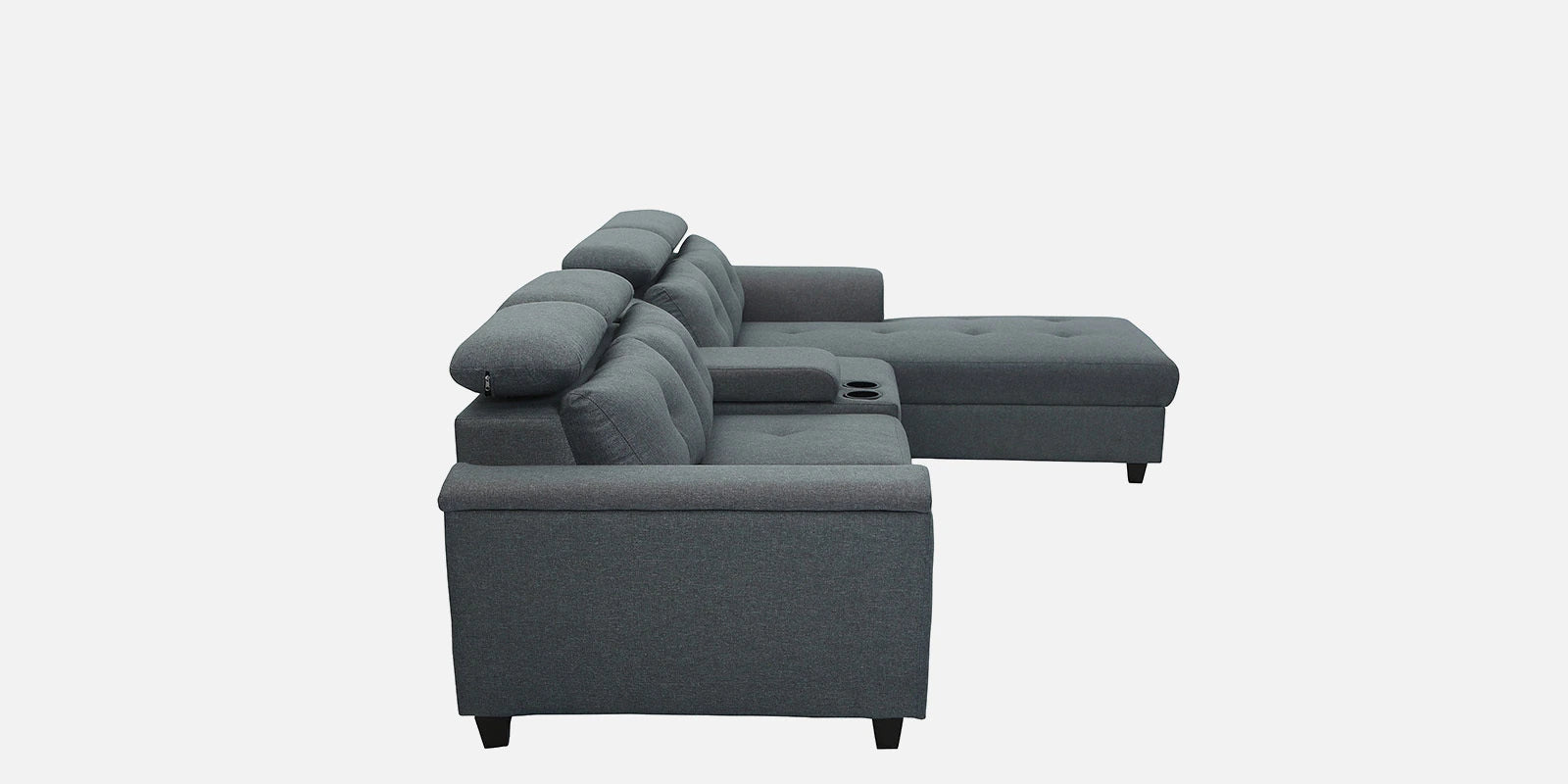 Fedric Fabric Corner Sofa In Stone Grey Colour