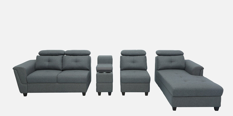 Fedric Fabric Corner Sofa In Stone Grey Colour - Febonic Living