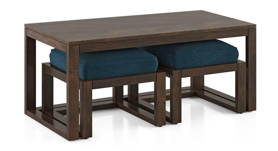 Fendi Rectangular Solid Wood Coffee Table In Mango Walnut Finish