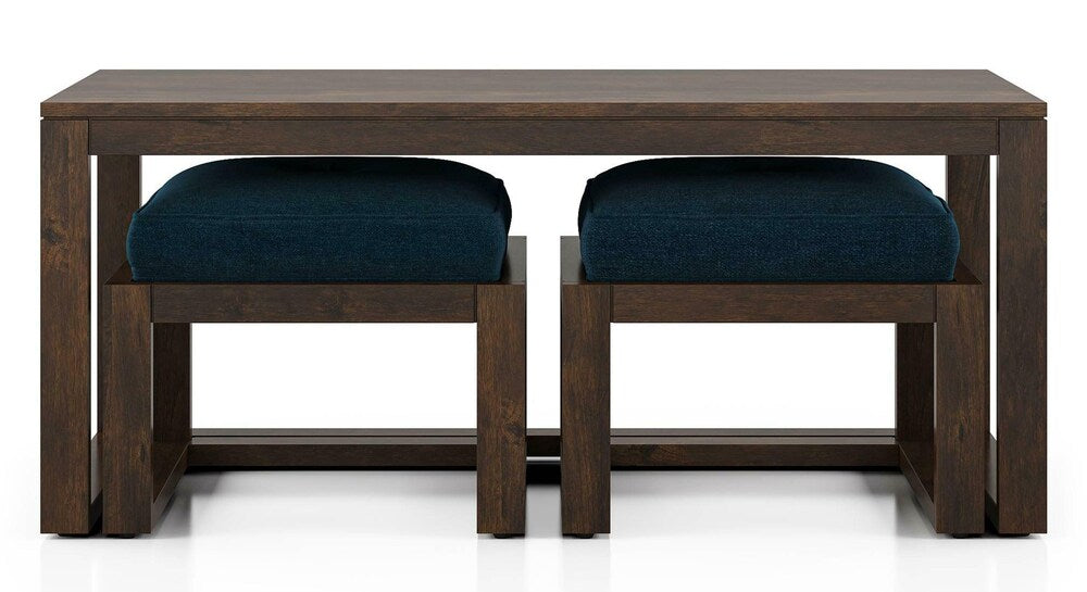 Fendi Rectangular Solid Wood Coffee Table In Mango Walnut Finish