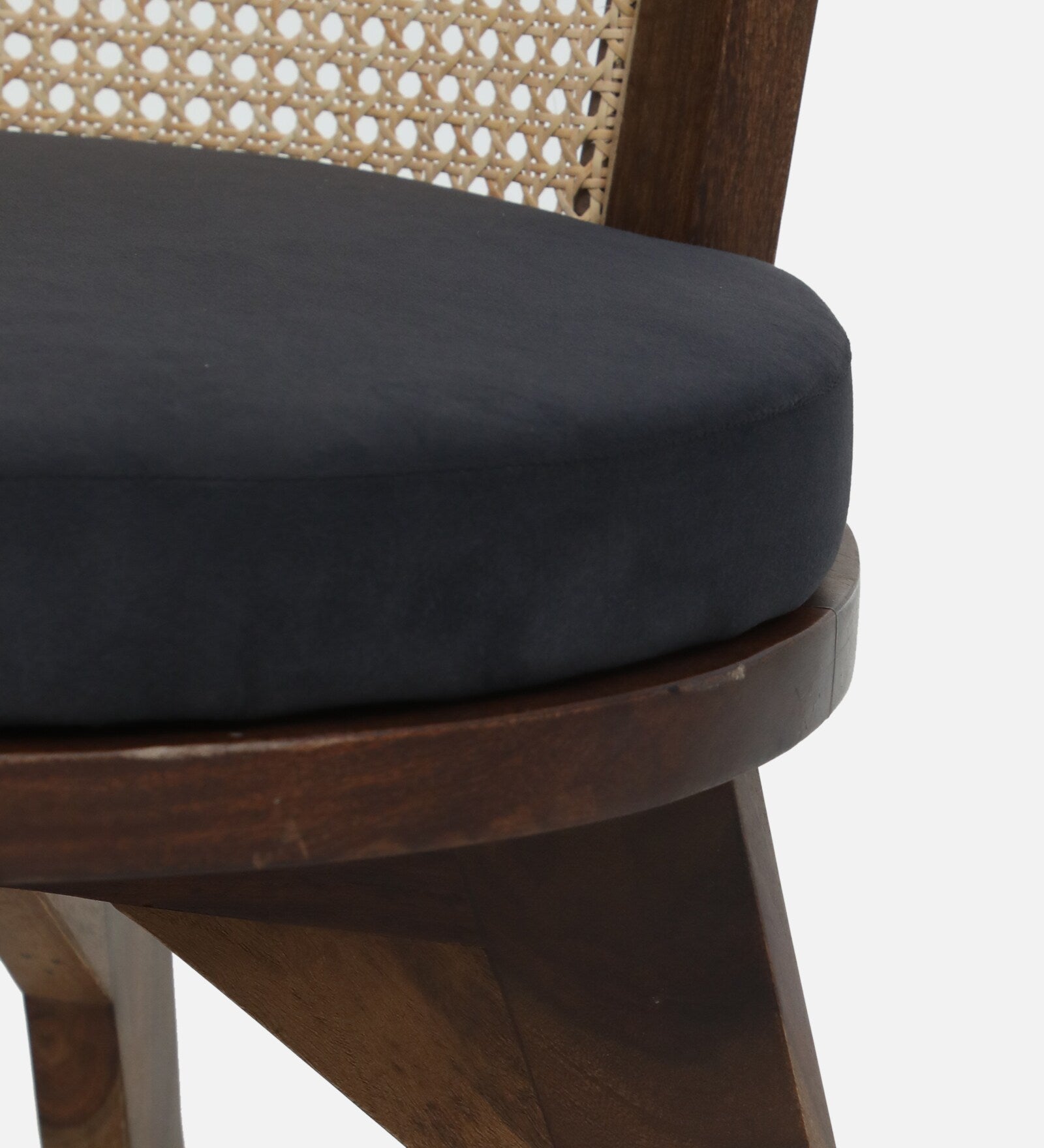 Monro Sheesham Wood Dining Chair In Provincial Teak Finish With Upholstery - Febonic Living