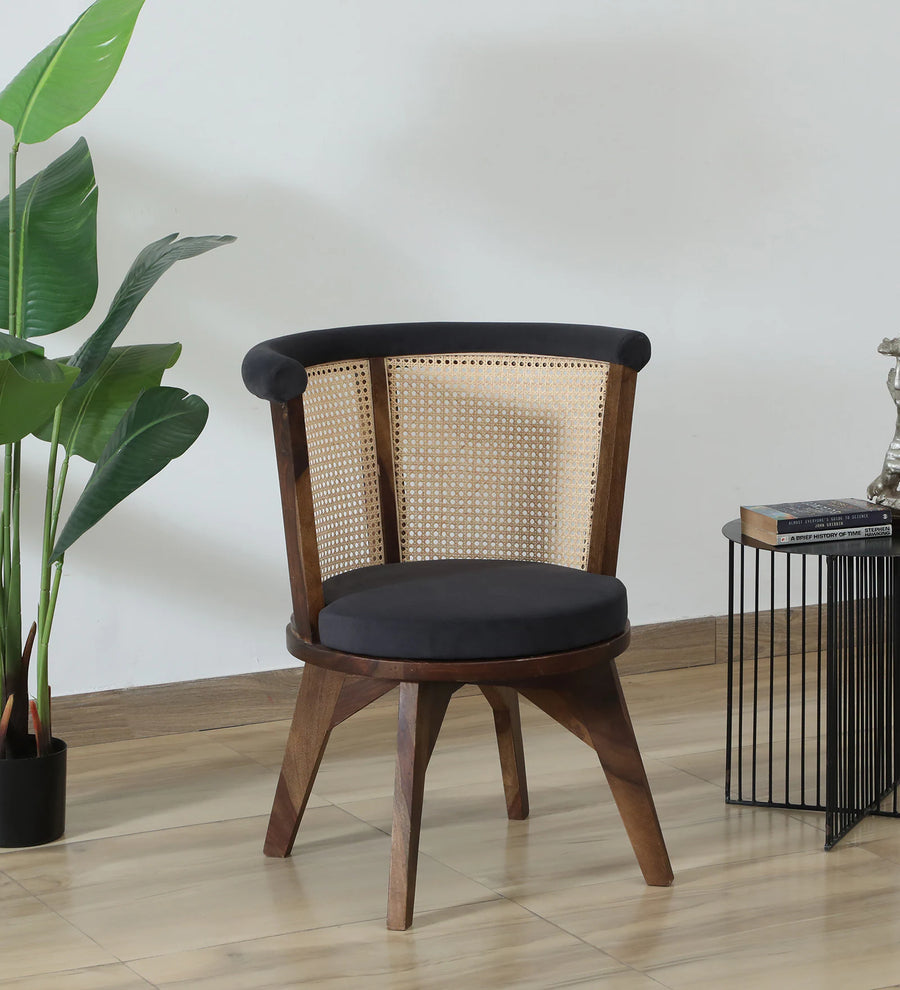 Monro Sheesham Wood Dining Chair In Provincial Teak Finish With Upholstery - Febonic Living