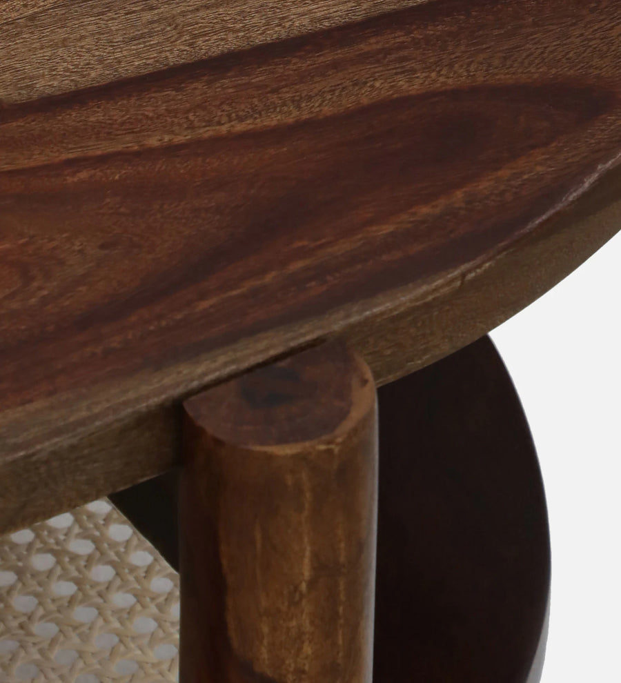 Humta Sheesham Wood Oval Coffee Table In Provincial Teak Finish - Febonic Living