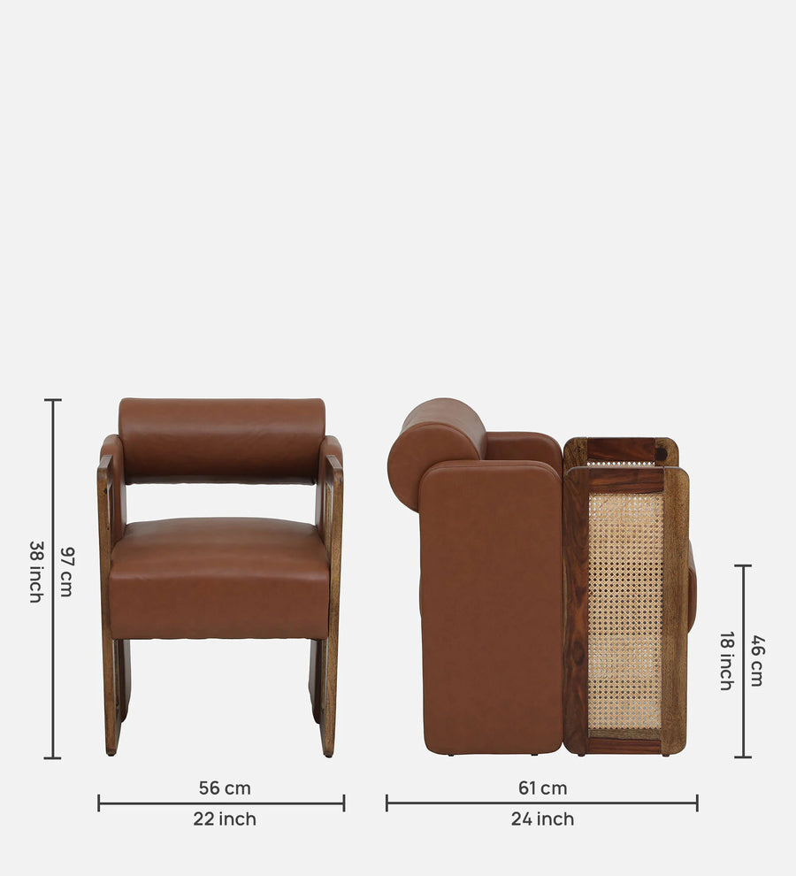 Milini Sheesham Wood Dining Chair In Provincial Teak Finish With Upholstery - Febonic Living
