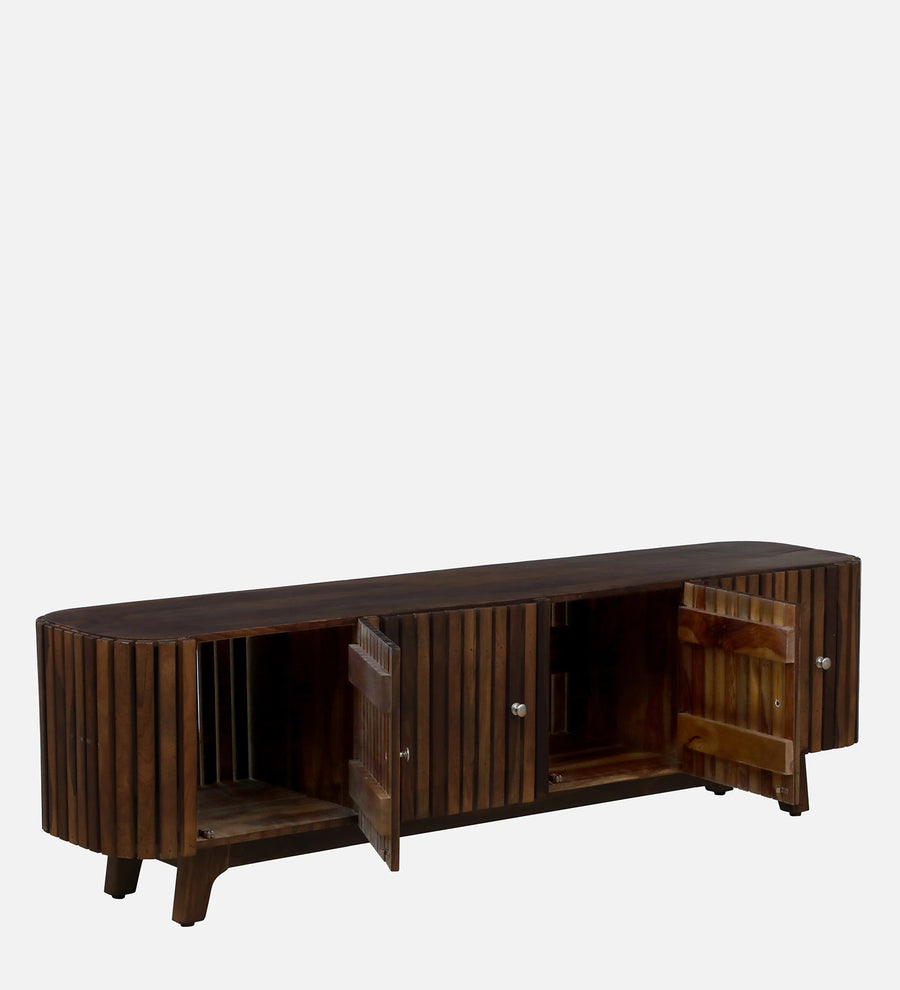 Milini Sheesham Wood TV Console In Provincial Teak Finish For TV's Up To 70 In - Febonic Living