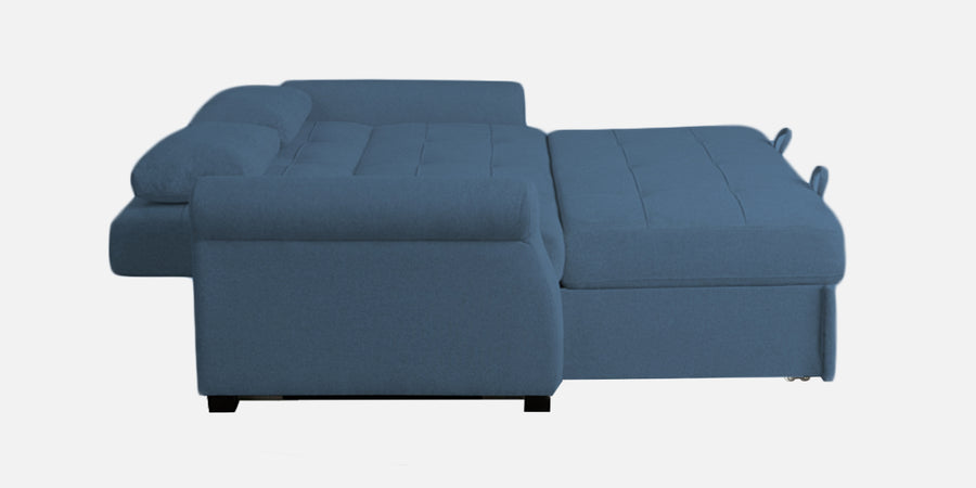 Fornia Fabric 3 Seater Pull Out Sofa Cum Bed In Light Blue side view - Febonic Living