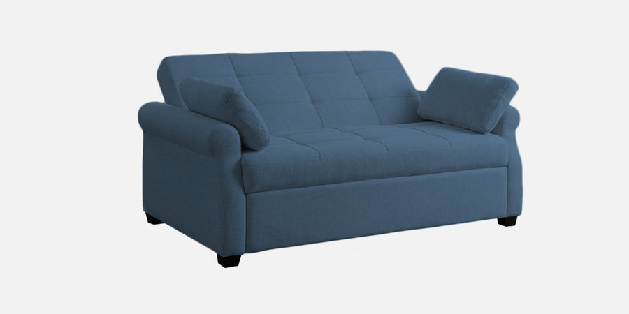 Fornia Fabric 3 Seater Pull Out Sofa Cum Bed In Light Blue fornt view - Febonic Living