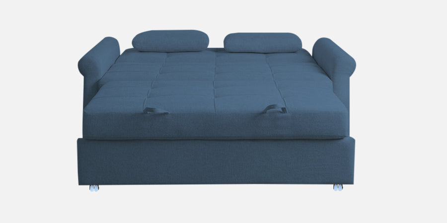 Fornia Fabric 3 Seater Pull Out Sofa Cum Bed In Light Blue Front view - Febonic Living