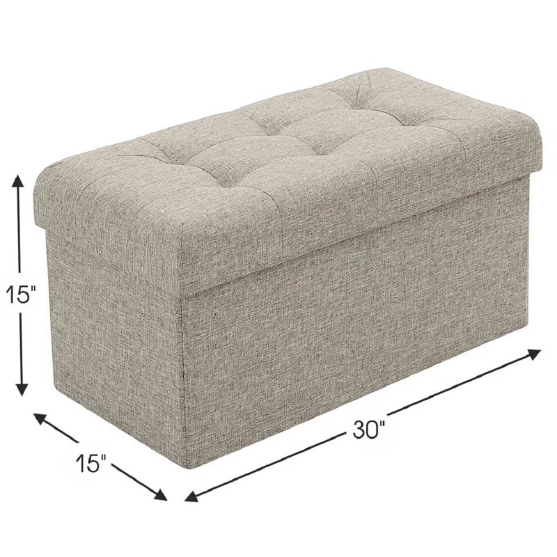 Ronda Fabric Ottoman In Ash Grey Colour With Storage