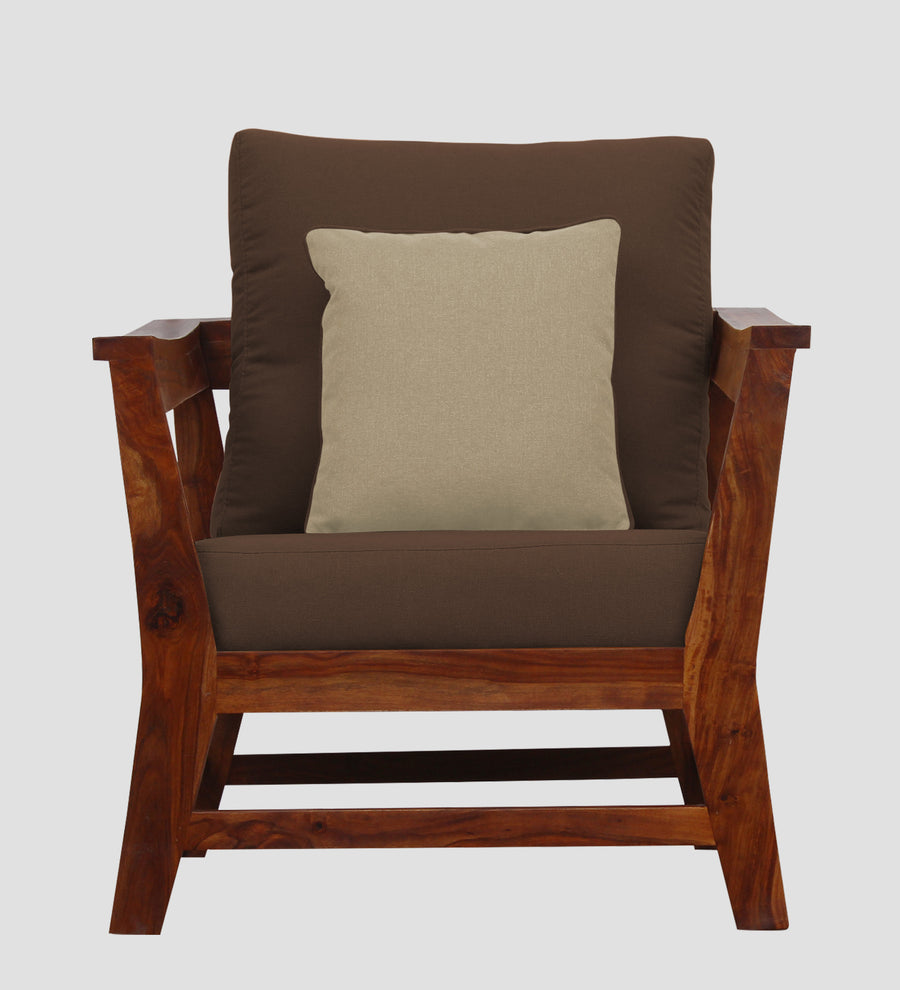 Fuju Fabric 1 Seater Sofa In Ash Brown Colour - Febonic Living